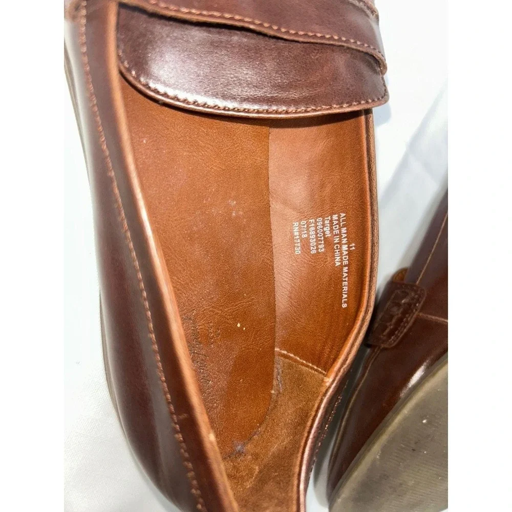 Universal Thread Brown Penny Loafers Womens Size 11 F16893026 Slip On Flats
